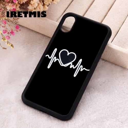 Iretmis 5 5S SE 2020 Phone Cover Case for iPhone 6 6S 7 8 Plus X Xs XR 11 12 Mini Pro Max Rubber Silicone Heartbeat