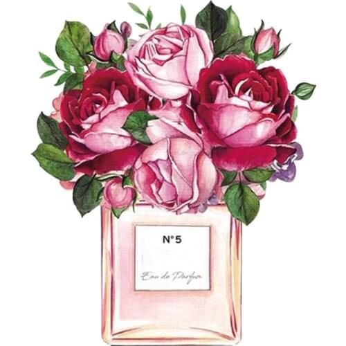 Flower Stripe Transfers Appliqued Vinyl Tops Heat Transfer Diy Fashion Patch Iron Girl Woman T-Shirt Dresses Parches