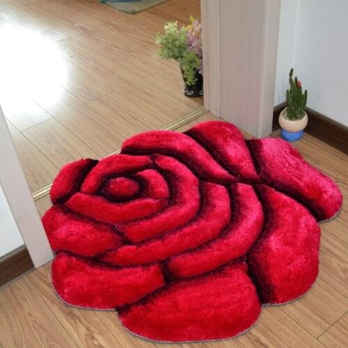 Flower Shape Bathroom Carpet Floor Mat For Living Room 3D Printed Badmat Tapetes Doormat Carpet Rug Solid Bathroom Floor Wedding