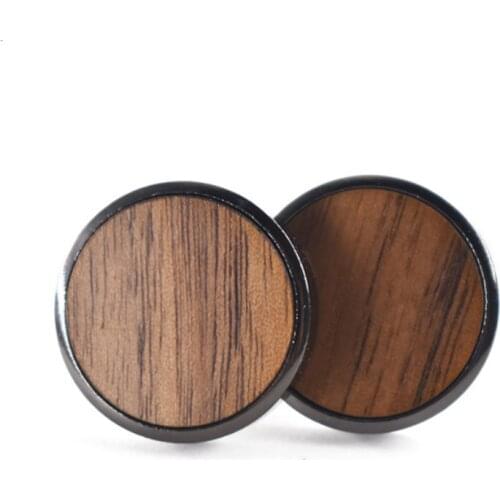 Wooden Round Cufflinks High-grade French Shirts Mens Business Activities Leisure Wedding Cuff Link Vintage Gifts Simple Classic