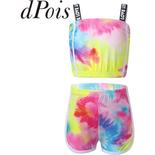 Kids Swimsuit Baby Girls Swimsuit 2pcs Sets Childrens Crop Top + Shorts Bathing Suits Swimwear For Girls Fitness Workout Gym