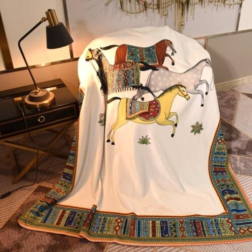 European Design Durable Europe Luxury Super Warm Soft Throw Sofa Bed Cover Rectangle Blanket Travel Office Home Wool Blankets#sw