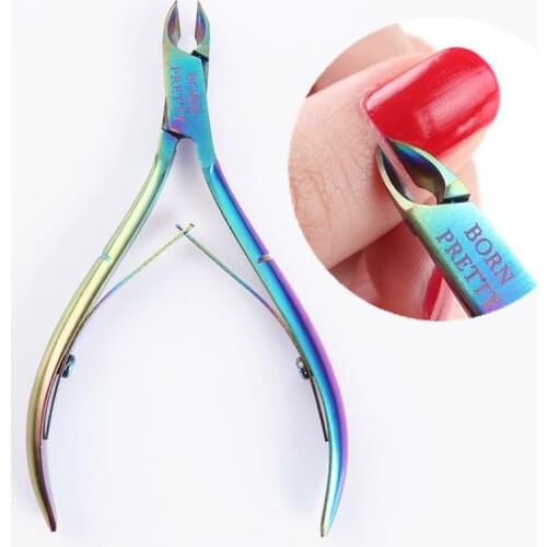 BORN PRETTY Nail Cuticle Nipper Rainbow Clipper Scissor Dead Skin Remover Cutter Tool