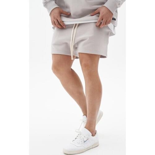 Summer Japanese Youth Trend Sports High Street Shorts Korean Cotton Drawstring Solid Color Beach Casual 5-Point Pants Men