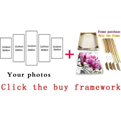 5panel art canvas painting by numbers DYI Frame poster oil painting the wall Modular pictures Painting frame Wall panels for