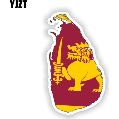 YJZT 8.3CM*14.8CM Personality Sri Lanka Map Flag Car Sticker Decal Reflective Accessories 6-1527