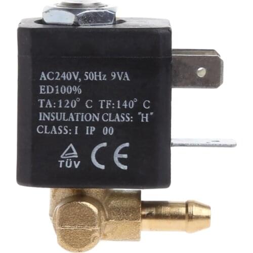 Normally Closed Cannula N/C AC 220V-240V G1/8" Brass Steam Air Generator Water Solenoid Valve