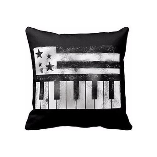 New Arrival Personalized Usa Musical Flag Throw Pillowcases 16x16 18x18 20x20 24x24 Inch Square Zipper Throw Pillow Cover