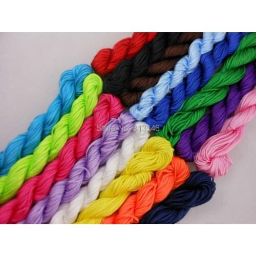 Wholesale 16 Bundles Mixed 1.0mm Diameter Beading Jewelry Making Shamballa Bracelet Nylon Cords Chinese Knot Green Rope String