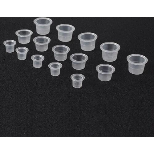 Wholesale 500pcs/lot Tattoo Accessories Medium Waist Plastic Disposable Tattoo Cups Ink Pigment Permanent Makeup