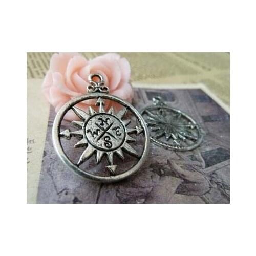 Zinc alloy pendant jewelry accessories diy handmade material charms compass is hanged28*36mm
