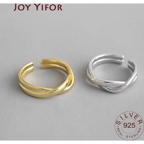 Simple INS 925 sterling silver open rings Knot Ring Everyday Jewelry Adjustable Ring For Women Jewelry Simple Gifts