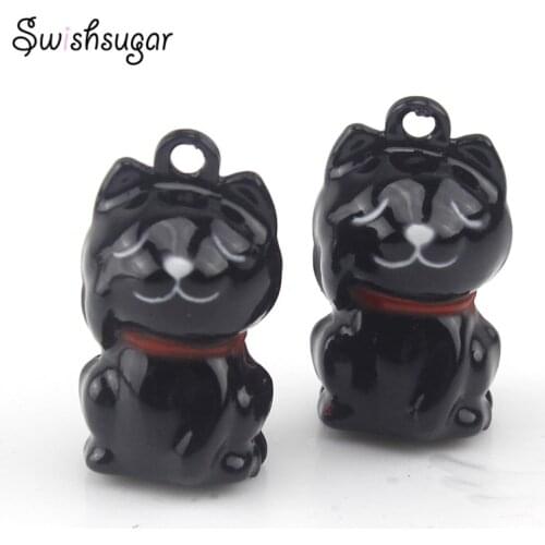 Lucky Cat Cartoon Bell Charms Fit Festival Holiday Birthday Pet Decoration