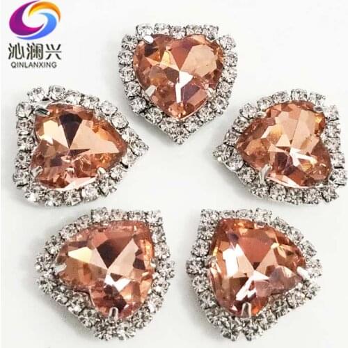Silver bottom Water red heart shape Crystal glass buckle,high-quality sew on rhinestones Diy/jewelry accessories 12mm/14mm/18mm