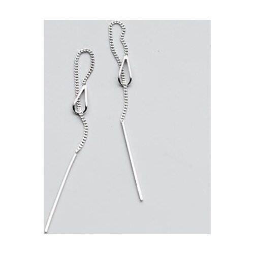 Very THIN &SMALL Authentic Real 100% 925 Sterling Silver fine Jewelry GEOMETRIC dangle Threader Earrings long gtle2320