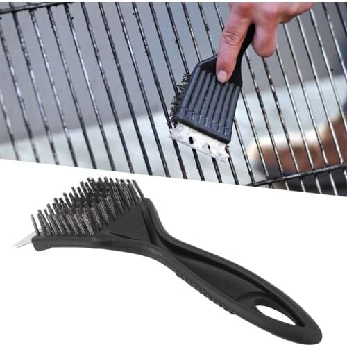 BBQ Cleaning Brush Stainless Steel Plastic Barbecue Cleaning Brush Cleaner Scraper Camping Picnic Kitchen Tools