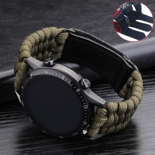 Sport Braided Band for Samsung Galaxy Watch 3 41mm 45mm Nylon Watchabnd Bracelet for Huewei Watch GT 2e Rope Strap Leather Clasp