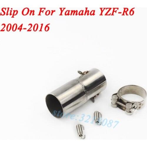 Motorcycle Motorbike Exhaust Muffler Modified Middle Link Pipe Connector Slip on For Yamaha R6 YZF-R6 R6 2006 2007 2008-2016