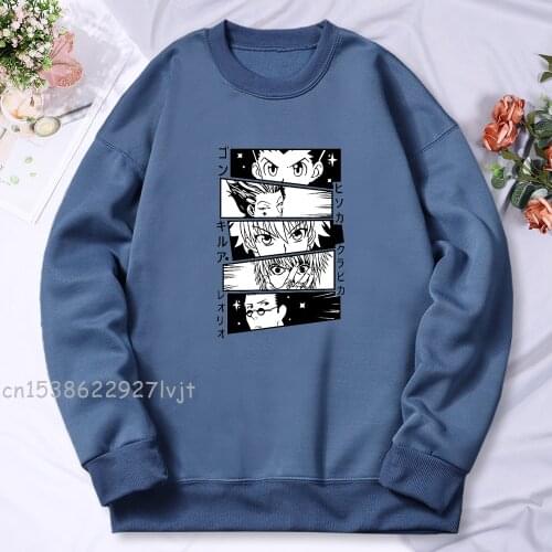 Japan Anime HUNTER×HUNTER Printed Hoody Men Personality Comtable Hoodie Mens Autumn New Fleece O-Neck Sweatshirt Menswear