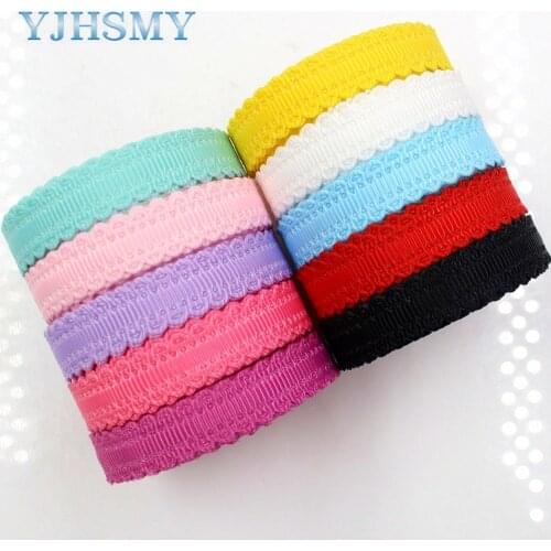 YJHSMY 1770312 ,10 yards hot sale 10mm hollow Flowers solid Grosgrain Ribbon, DIY handmade materials,Clothing accessories