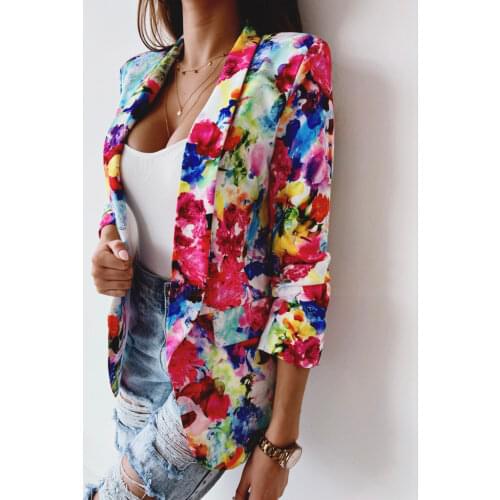 Autumn Fashion Candy Solid Cardigan Jacket Office Ladies Elegant Turn-Down Collar Blazer Coats Spring Women Long Sleeve Outwears