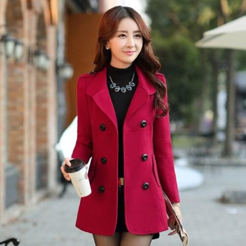 Sobretudo New Time-limited Wool Abrigo Mujer 2019 Autumn And Winter Both Row Buckle Loose Coat Woman Will Code Woollen Overcoat