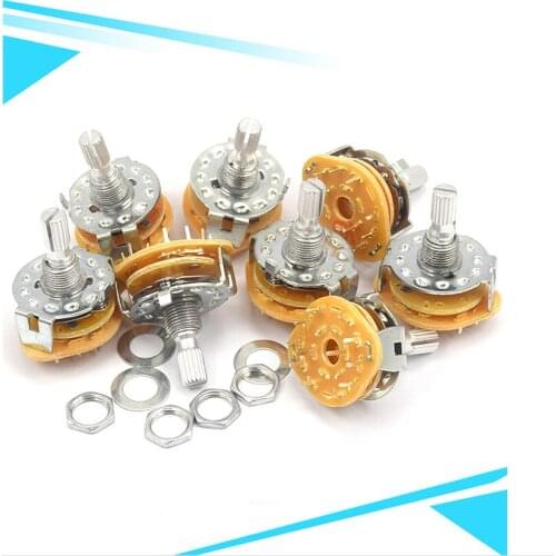 1Pc RS25 6mm Rotary Band Switch Selector Knurl Shaft Panel Mount 1P11T 2P4T 2P5T 2P6T 3P3T 3P4T 4P3T