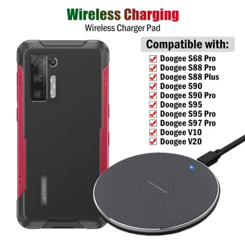 Qi 10W Fast Wireless Charging for Doogee S90C S90 S95 S68 S88 Pro Plus 5W Phone Wireless Charger for Doogee S60 S70 S80 Lite