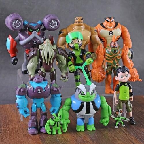 11pcs/set Ben Grey Matter Heatblast Humongousaur Rath Vilgax Action Figures Kids Toys Gifts