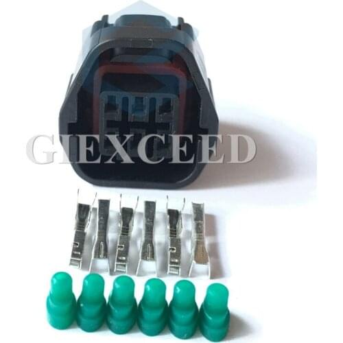 2 Sets 6 Pin 7283-8760-30 Sealed Black Female Waterproof Auto SSD Car Door Lock Locking Connector Socket For Hyundai Elantra