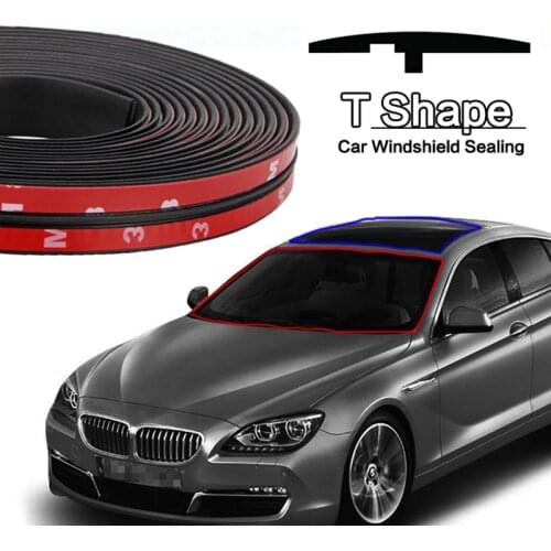 2m T Shape Car Rubber Seal Strips Auto Seal Protector Sticker Window Edge Windshield Roof Rubber Sealing Strip Noise Insulation