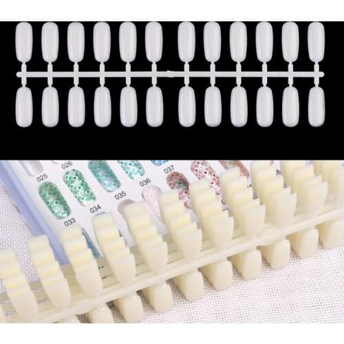24pcs Nail Art Practice Piece Nail Polish UV Gel Model Color Contrast Board Color Card Display Board Oval Fake Nail Tips
