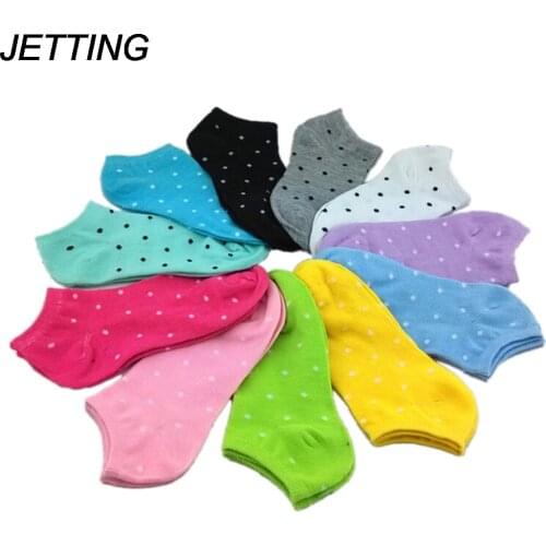 5 Pairs Heart Dot Solid Girl Female Lady Socks For Womens Socks Cute Socks Bamboo Womens Cotton Socks