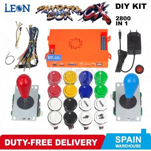 2800 In 1 Arcade Kit Pandora Box Cx Happ Arcade Buttons Mame 5 Pin 8 Way Joystick Arcade Sanwa Original Support 4 Players