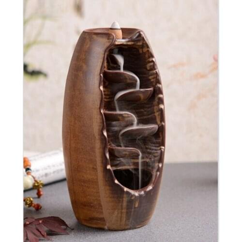 Backflow Incense Burner Ceramic Aromatherapy Furnace Smell Aromatic Home Office Incense Road Crafts Tower Incense Holder