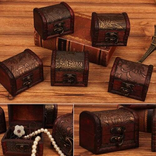 Jewelry Case Handmade European Style Gift Storage Boxes Bracelet Pearl Organizer Candy Storage Container Vintage Wooden Box
