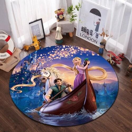 Disney Princess Baby Play Mat 100cm Round Carpet Bedside Floor Living Room Carpet Non-slip Water Absorption Bathroom Rug