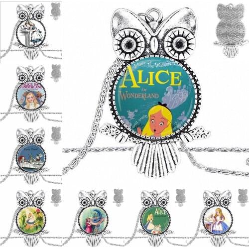 EJ Glaze For Girls Wholesale Alice Quote Jewelry Fashion Statement Necklace Glass Necklaces Pendants