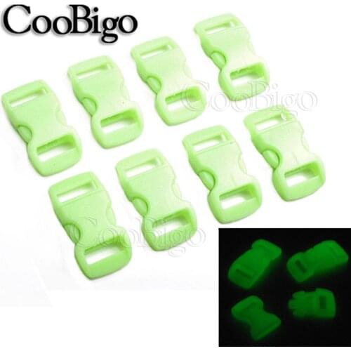 20pcs Glow in the Dark 10mm Side Release Buckle Fluorescence for Paracord Bracelet Outdoor Camping Climbing Hiking Parts