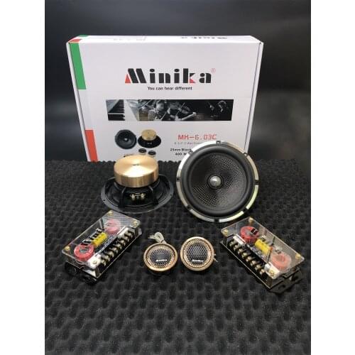 Minika 6-1/2" 2 Way Compound Speaker Set High Quality Clear timbre Car Audio Sound System 2-Way Crossover Tweeter Speakers