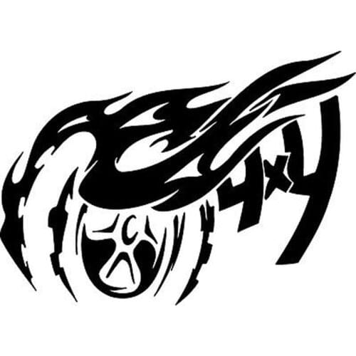 Creative 4X4 Wheel Pattern Decals High Quality Car Window Decoration Personality Pvc Waterproof Decals Black/white, 16cm*11cm