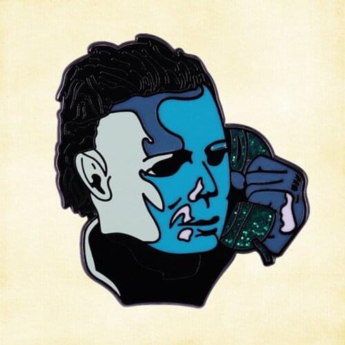 Michael Myers Phone Scene Halloween enamel pin John Carpenter Horror Movie meme evil killer brooch