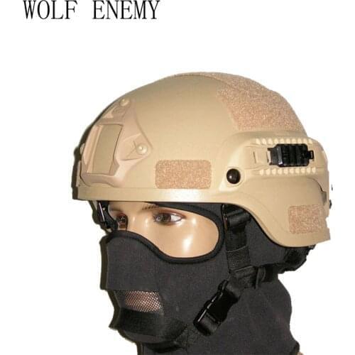 Mich 2000 Military Tactical Combat Helmet W/ NVG Mount & Side Rail for Airsoft Paintball Field Game Movie Prop Cosplay
