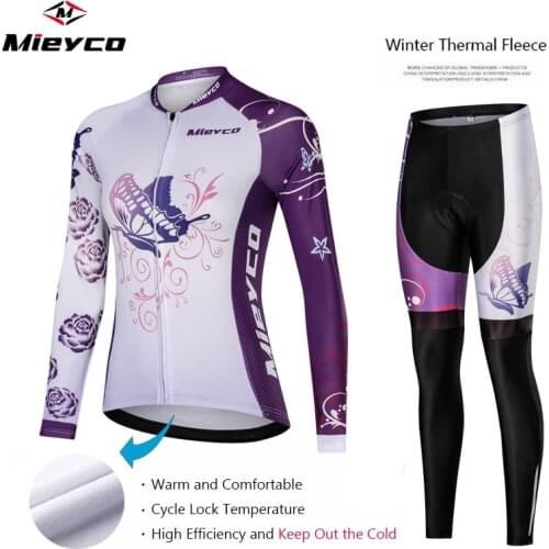 Mieyco Winter Cycling Sets Thermal Fleece Cycling Jersey Bicycle Clothes Cycling Clothing Women Keep Warm Outdoor Running Jacket