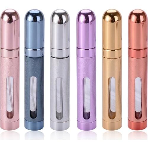 MUB - 12ml Portable Mini Aluminum Perfume Bottle with Spray Scent Pump Refillable Visible Perfume Bottle Atomizer for Travel