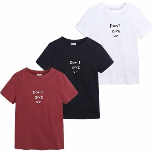 New Toddler Boys Baby Casual T-shirt For Summer Children Girls Cotton Letter Short Sleeve Pullover T-shirts For Kids 2-7 Years