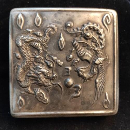 Charming Handmade Miao silver box jewelry box Rouge box ink box ink box