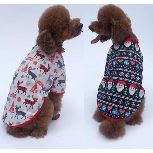 Soft Cotton Dog Clothes 2020 Fashion Christmas Pet Clothes for Small Dogs Vest T-shirt Breathable Cat Puppy Pet Clothing Outfit