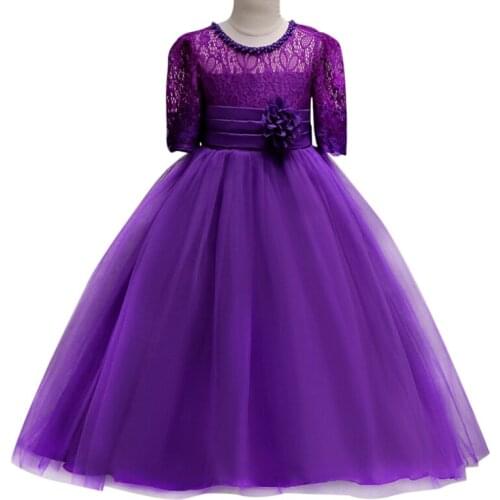 Girls Dress Princess Party Dress Wedding Bridesmaid Dresses for Kids High Waist Ball Gown Tulle Dress Flower Kids Dress for Girl