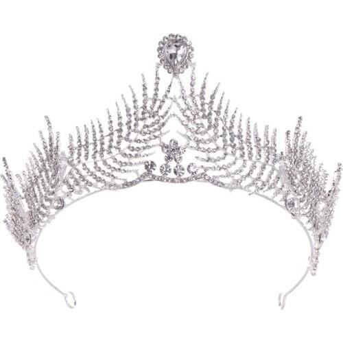 Silver Colour Leaf Crown Headband Gorgeous Bridal Crown Wedding Hair Piece